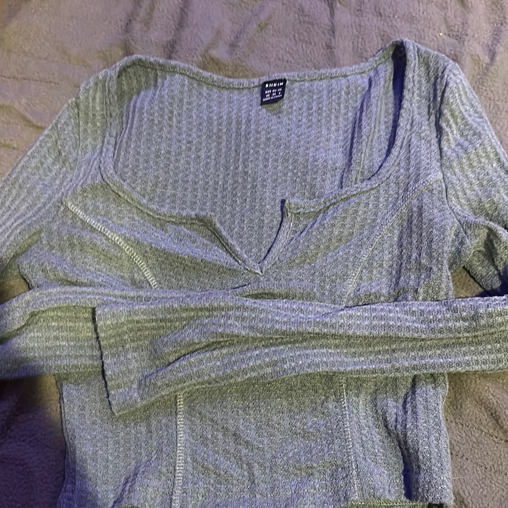 Gray Long Sleeve Top